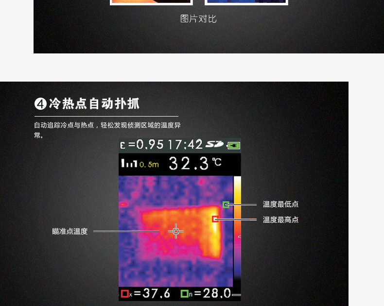 CEM华盛昌DT-9868 可视红外热成像仪 红外测温仪高精度红外热像仪