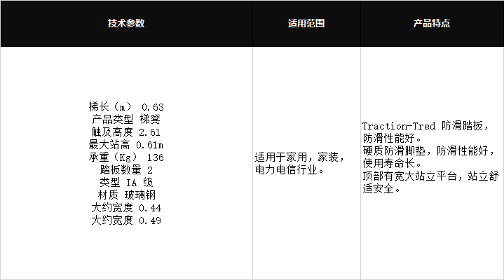 稳耐玻璃钢梯凳6202