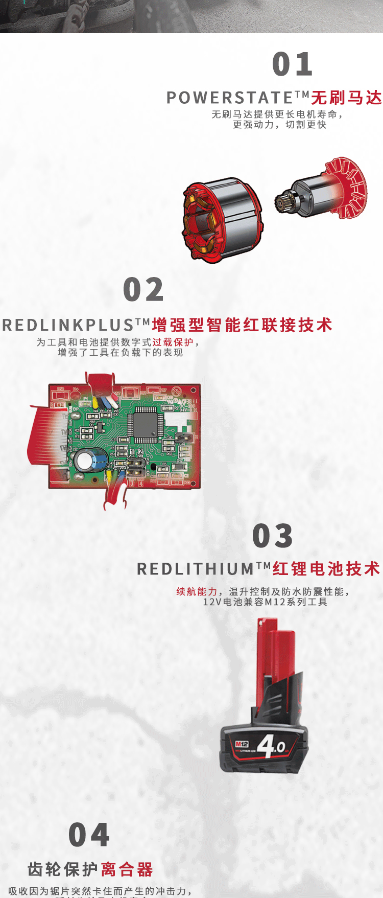 Milwaukee 美沃奇 M12 CHZ-401B M12 FUEL无刷充电式单手持往复锯 米沃奇