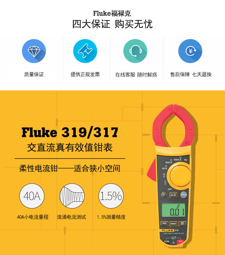 FLUKE F319 钳型电流表