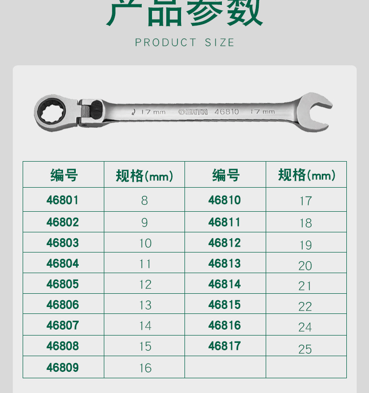 世达 46816 加长型锁定活头快扳24MM