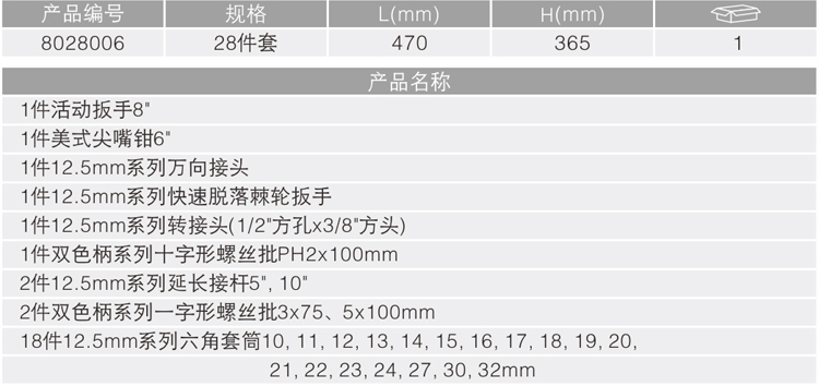 卡尔 8028006 28件综合性组套