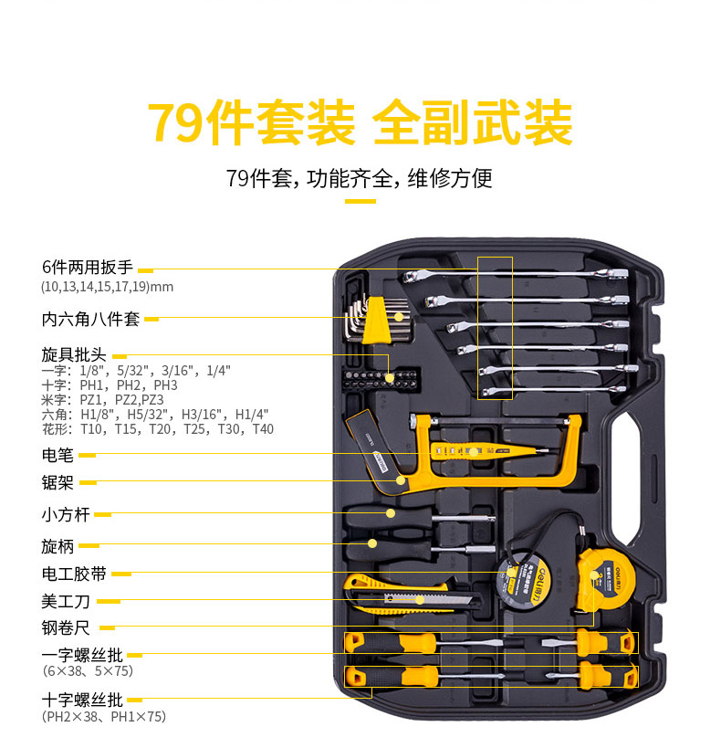 得力 DL1079 79件综合维修组套