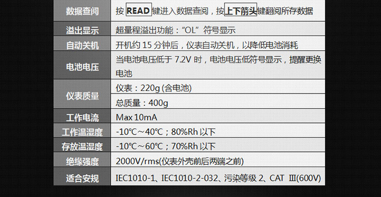 胜利 VC4000M 单钳数学相位伏安表