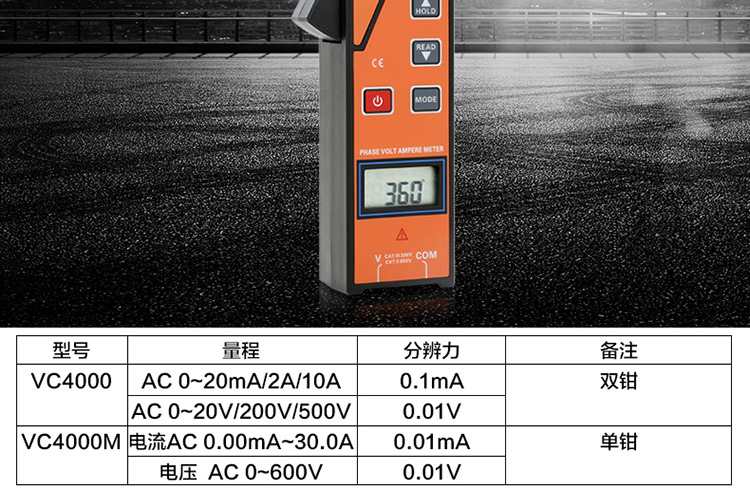 胜利 VC4000M 单钳数学相位伏安表