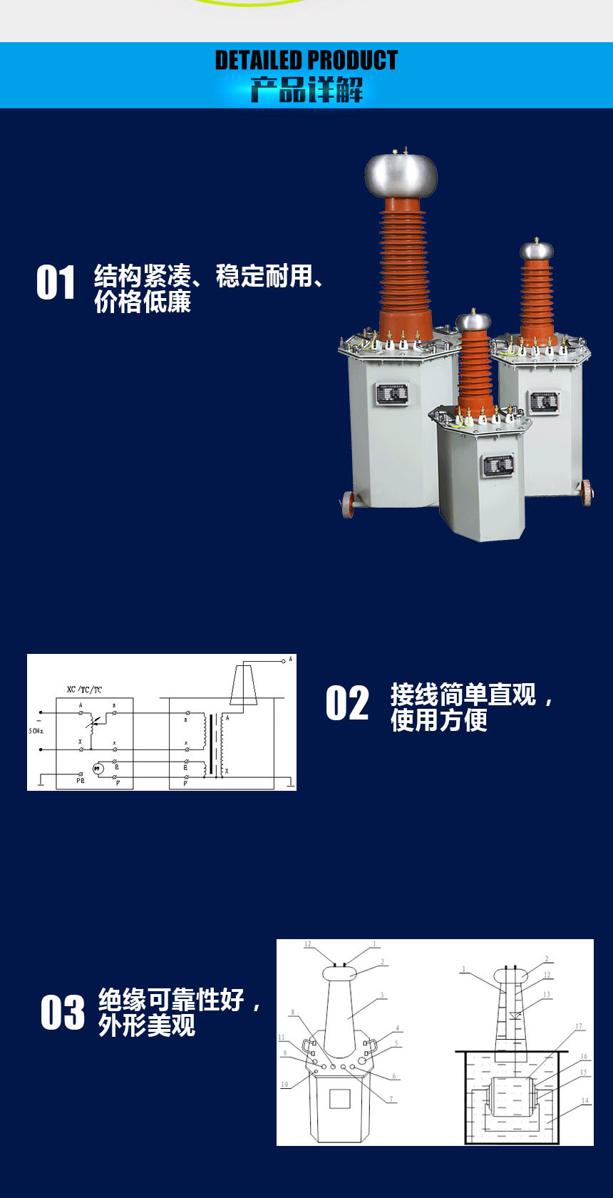 合众 YDJ-10KVA/100KV 油浸式试验变压器（含控制箱）