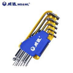 威达 W09106 WD英制球头电镀加长内六角扳手组套（新）12pcs