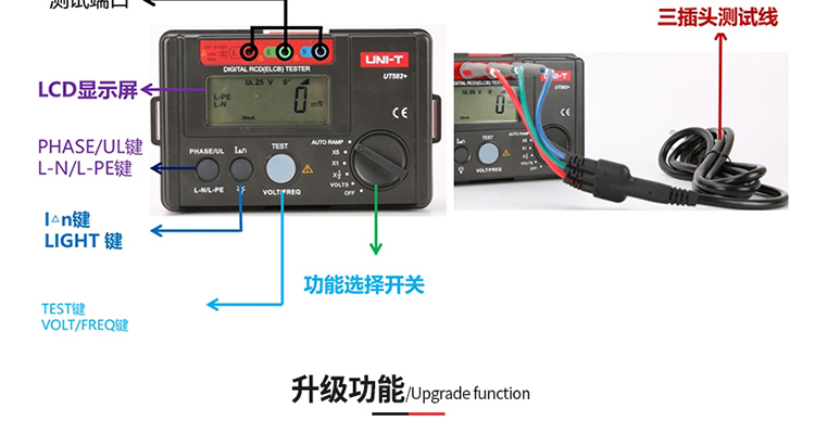 优利德 UT582+ 漏电开关测试仪