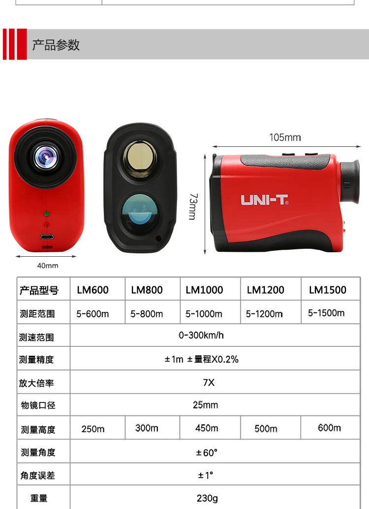 优利德 LM1200 测距仪