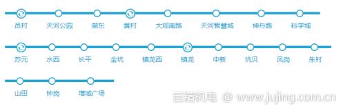 广州地铁21号线途径站点 全程路线图
